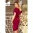240-2 ROXI dress with asymmetrical skirt and belt - burgundy
