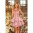 200-10 CHARLOTTE - Exclusive dress with lace neckline - lilac
