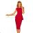 192-5 Elegant Midi Dress with Frill - RED
