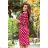 13-111 Sports dress with binding and pockets - burgundy + polka dots
