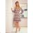 295-1 BAKARI dünnes Kleid mit Ausschnitt - Boho-Muster

