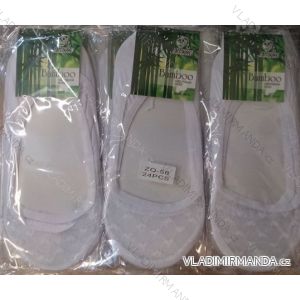 Ponožky šlapky ťapky bambusové silonkové bílé srdíčka dámské (univerzální 25-27) RUYIZ ZQ-58