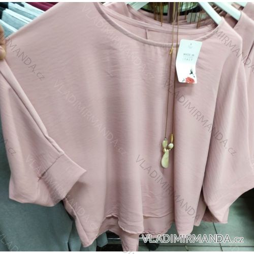 Tunika 3/4 rukáv  dámská se šperkem (uni xl-xxl) ITALSKá MóDA IM720053