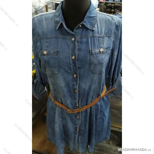 Šaty riflové dlouhý rukáv dámské nadrozměrné (xl-4xl) MA120010