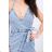 Stretch denim dress tied at the neck S / ML / XL