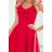307-1 POLA dress with frills on the neckline - red
