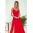 299-1 CHIARA elegantes Maxikleid mit Riemen - rot
