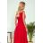 299-1 CHIARA elegantes Maxikleid mit Riemen - rot
