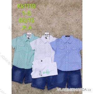 Souprava letní košile,tílko a riflové kraťasy dětská chlapecká (1-5 let) SAD SAD20KK1119