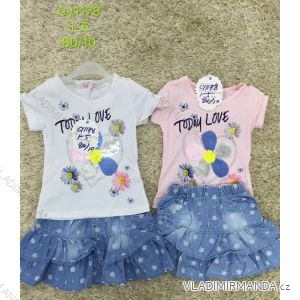 Souprava letní tričko krátký rukáv a riflová sukně dětská dívčí (1-5 let) SAD SAD20CY1178