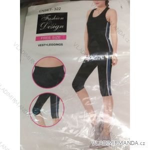 SET 3/4 LEGGINGS UND T-SHIRT FITNESS FRAUEN (UNI S-M) TÜRKISCHE MODE TM920043
