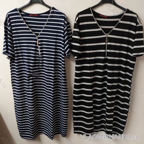 Šaty krátky rukáv dámske pruhované nadrozmerné (XL-3XL) EXCZOTIC TURECKÁ MODA TM8201570