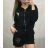 Set Hoodie Langarm und Shorts Frauen (UNI S / L) ITALIAN FASHION IML20034