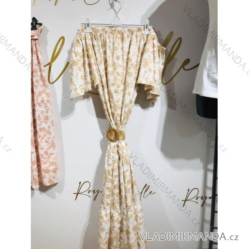 Šaty carmen letní krátký rukáv dámské (UNI S/M) ITALSKÁ MÓDA IMM20473