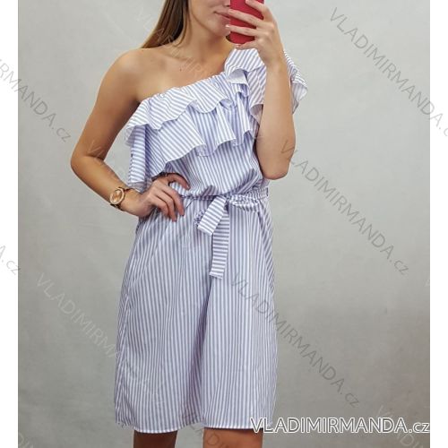 Šaty carmen krátké dámské proužek (uni s/m) ITALSKá MODA IMM20MS52106