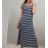 Long summer short sleeve dress women's stripe (uni s / l) Italian fashion IM620056