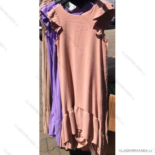 Šaty letní bez rukávů s volánky dámské (UNI S/M) ITALSKÁ MÓDA IMM20608