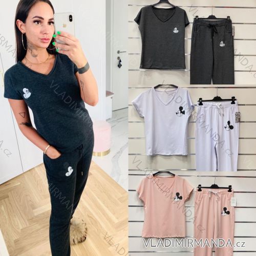 Women's T-shirt short sleeve and sweatpants set (UNI S / L) TURKISH FASHION IMK20028