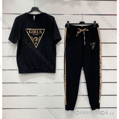 Women's T-shirt short sleeve and sweatpants set (UNI S / L) TURKISH FASHION IMK20119