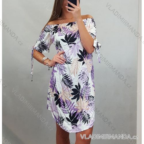 Sommerkleid mit nackten Schultern kurze Frauen (uni s / m) ITALIENISCHE MODA IM9199723