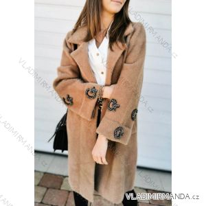 Kabát ALPACA  dlouhý rukáv teplý dámský (UNI S/L) ITALSKÁ MÓDA IMK20422