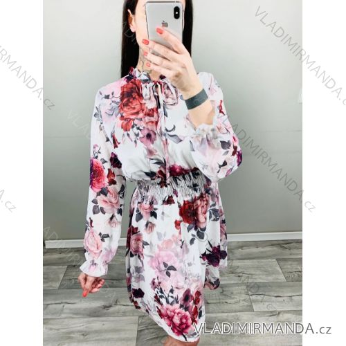 Summer long sleeve flowered women's dress (UNI S / L) ITALIAN FASHION IMK20150
