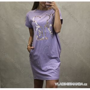 Šaty oversize letní krátký rukáv mouse dámské (UNI S/L) ITALSKÁ MÓDA IM420716