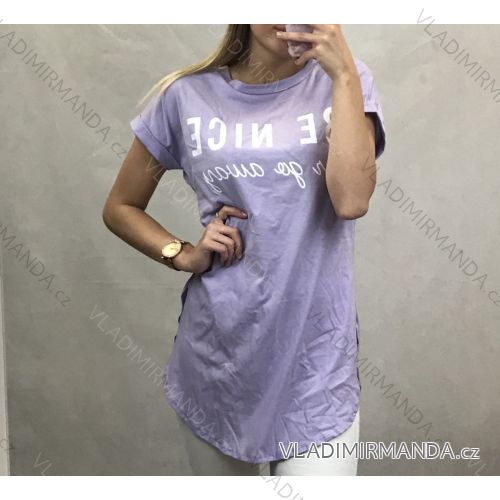 Tunika prodloužená krátký rukáv dámské (UNI S/L) ITALSKÁ MÓDA IM420917