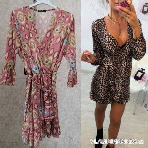 Šaty elegantní dlouhý rukáv zavazovací dámské (UNI S/L) ITALSKÁ MÓDA IMY20071