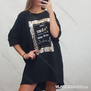 Tunika dlouhý rukáv dámská nadrozměrná (UNI XL-2XL) ITALSKÁ MÓDA IM720236