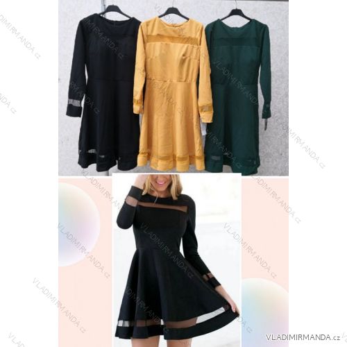 Šaty elegantní společenské dlouhý rukáv dámské (UNI S/L) ITALSKÁ MÓDA IMY20106