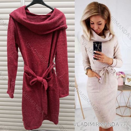 Šaty teplé dlouhý rukáv dámské (UNI S/L) ITALSKÁ MÓDA IMY20110