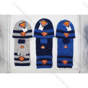 Set čepice, šála, rukavice superman dětský chlapecký (ONE SIZE) SETINO 780-701