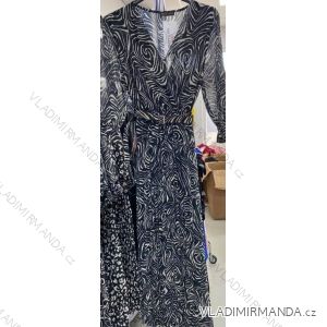 Šaty dlouhé elegantní dlouhý rukáv dámské (UNI S/M) ITALSKÁ MODA IMM201008