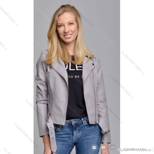 Bunda koženková dlouhý rukáv dámská (xs-xl) MA520028