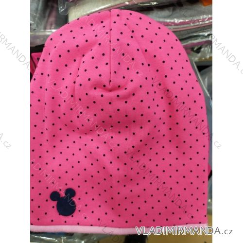 Čepice zateplená flaušem dětská dívčí (3-8 let) POLSKÁ VÝROBA PV32061