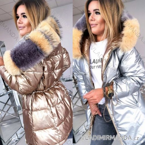 Jacket winter jacket with hood and fur women oversized (46-54) POLISH FASHION BLI19YP-18057-12