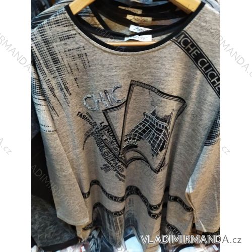 Tunika Tričko dlouhý rukáv dámská nadrozměr (uni XL-XXL) Turecká moda TME200916