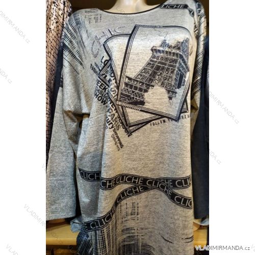 Tunika Tričko dlouhý rukáv dámská nadrozměr (uni XL-XXL)Turecká moda TME200922