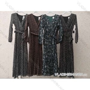 Šaty dlouhé elegantní dlouhý rukáv dámské (UNI S/L) ITALSKÁ MÓDA IMY20338