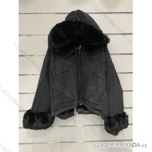 Jacke Winterjacke mit Kapuze und Fell Damen Übergröße (46-54) POLISH FASHION BLI19YP-18057-12