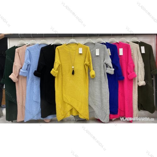 Šaty pletené dlouhý rukáv dámské (UNI S/L) ITALSKÁ MÓDA IMWA20285