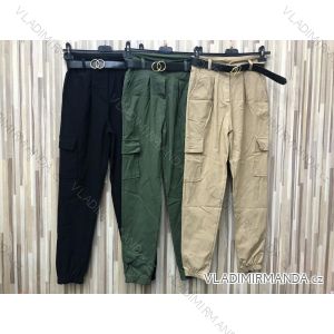 Kalhoty dlouhé s páskem dámské (S-XXL) ITALSKÁ MÓDA IMP20026