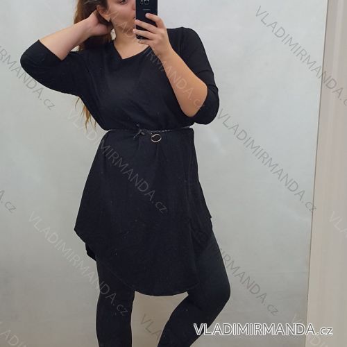 Šaty dlouhý rukáv dámské (UNI M/XXL) ITALSKÁ MÓDA IMD20548/DR