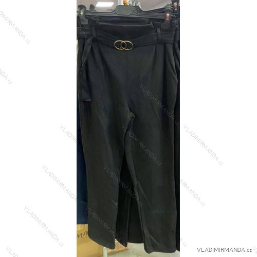 Kalhoty dlouhé s páskem dámské (UNI S/M) ITALSKÁ MÓDA IMM201586