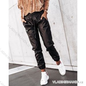 Kalhoty koženkové dlouhé dámské (UNI S/M) ITALSKÁ MÓDA IMM201599