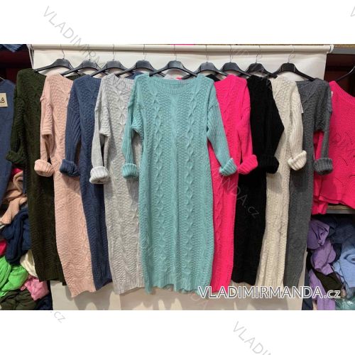 Šaty pletené dlouhý rukáv dámské (UNI S/L) ITALSKÁ MÓDA IMWA20175