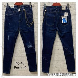 Rifle jeans push up dlouhé dámské nadrozměr (40-48) JEANS JWA20005