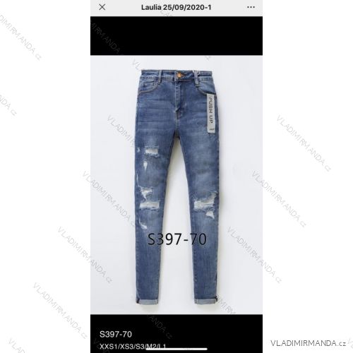 Jeans pants leatherette with zip (XXS-L) LAULIA JWA20108