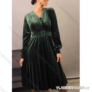 Šaty elegantní sametové dlouhý rukáv dámské (UNI S/L) ITALSKÁ MÓDA IMWA20921